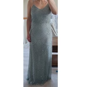 Mint green long beaded dress